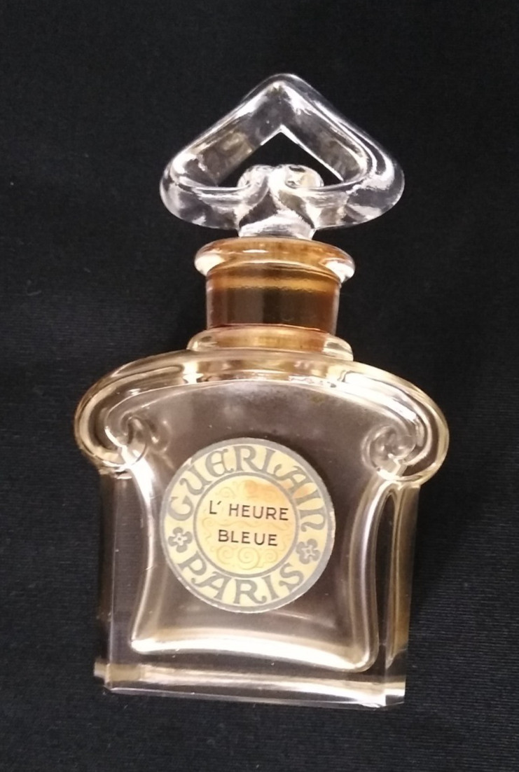 VINTAGE ART NOUVEAU GUERLAIN PARIS L'HEURE BLEUE PERFUME BOTTLE 1.25 oz