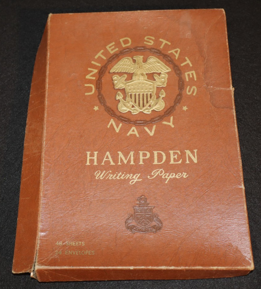 WWII USN Navy Hampden Writing Stationary Paper USS HEYLIGER DE-510 & Envelopes WWII USN Navy Hampden Writing Stationary Paper USS HEYLIGER DE-510 & Envelopes