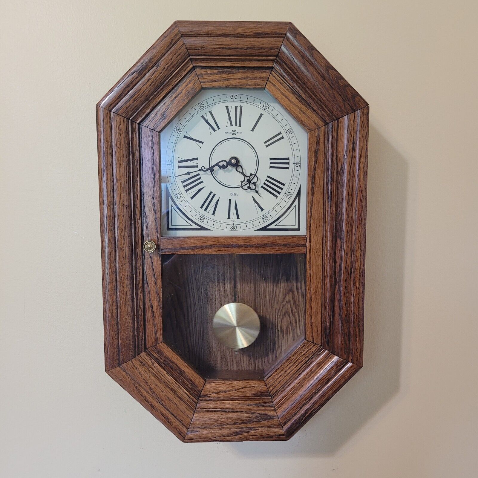 Vintage Howard Miller Wall Clock Pendulum Westminster Chime