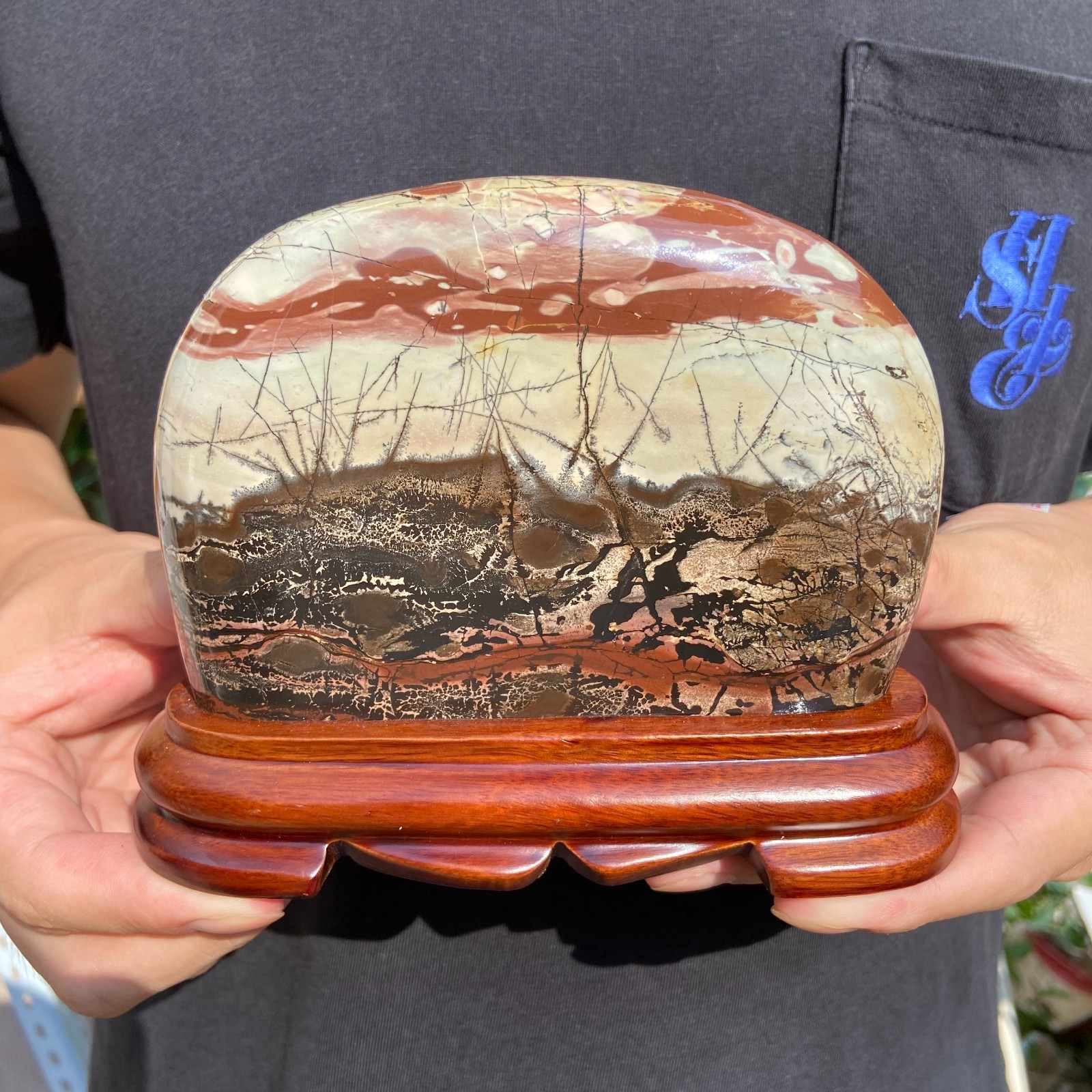 2lb Rare Natural Dendritic Limestone Chinese painting stone mineral specimen 2lb Rare Natural Dendritic Limestone Chinese painting stone mineral specimen