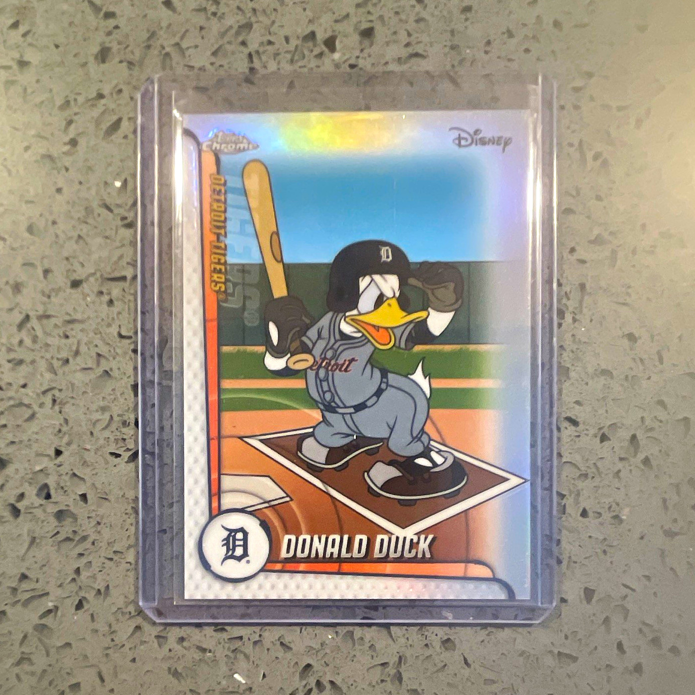2025 Topps Chrome Update Disney Donald Duck Detroit Tigers MLBA-13 Card 2025 Topps Chrome Update Disney Donald Duck Detroit Tigers MLBA-13 Card
