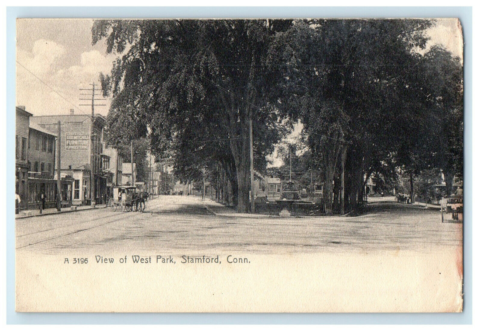 c1905s View of West Park Stamford Connecticut CT Unposted Antique Postcard
