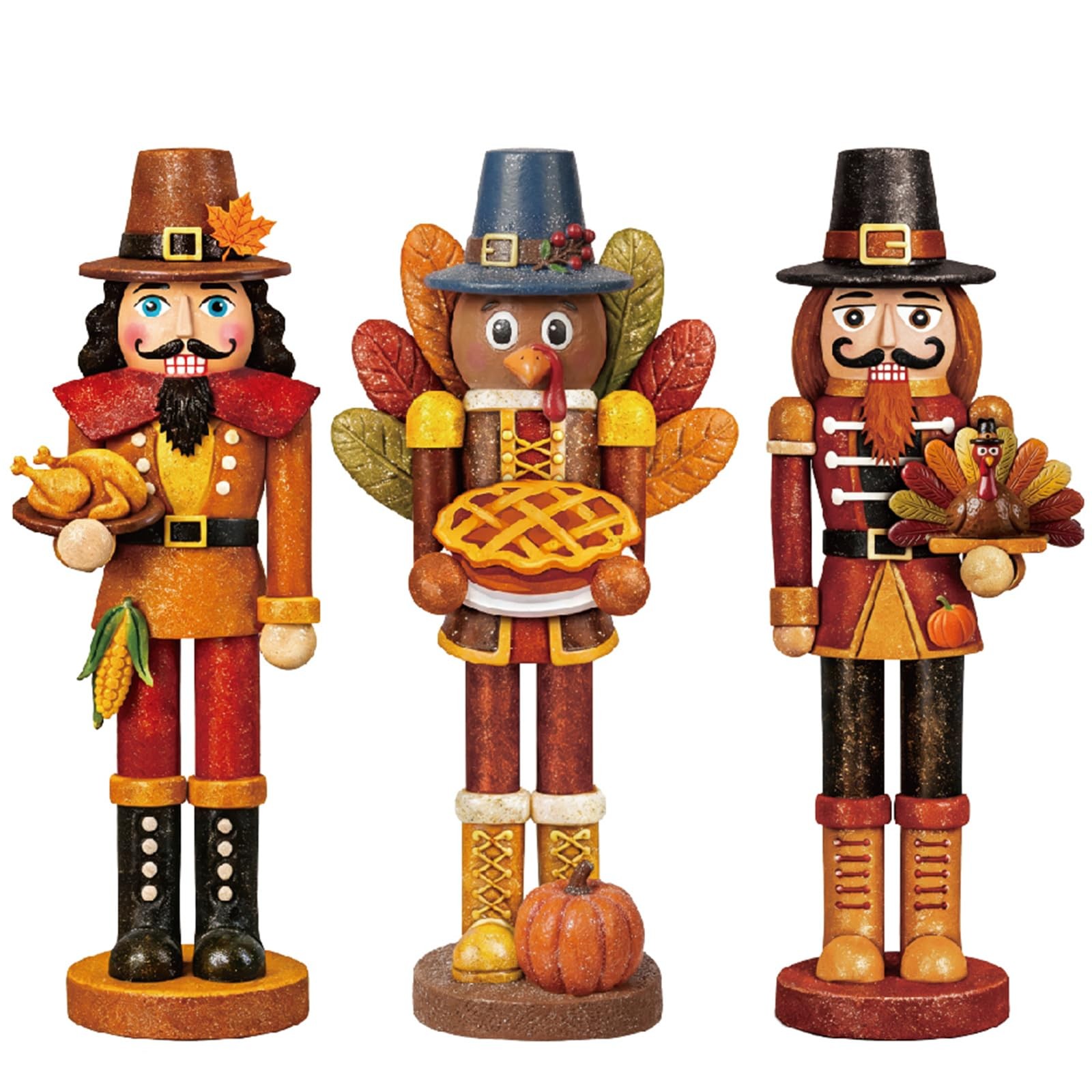 3 Pcs Fall Thanksgiving Nutcracker Turkey Figures Fall Table Decor 3 Pcs Fall Thanksgiving Nutcracker Turkey Figures Fall Table Decor