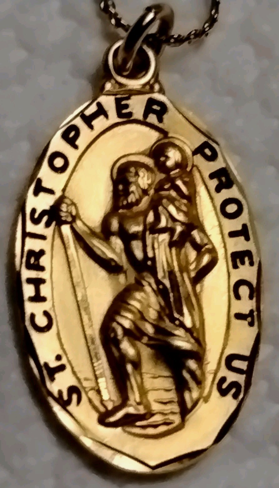 14kt Gold Filled Saint Christopher Religious Medal & 18" Chain
