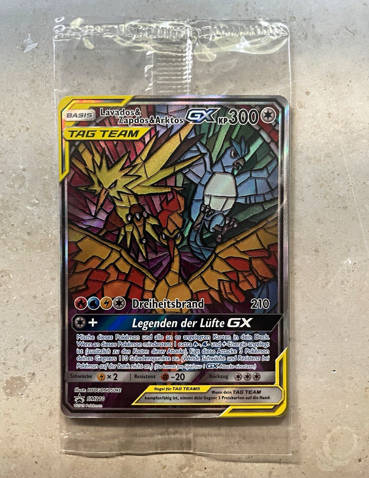 Nintendo Pokemon TCG Lavados & Zapdos & Arktos GX TAG TEAM Promo SM210 DE Holo