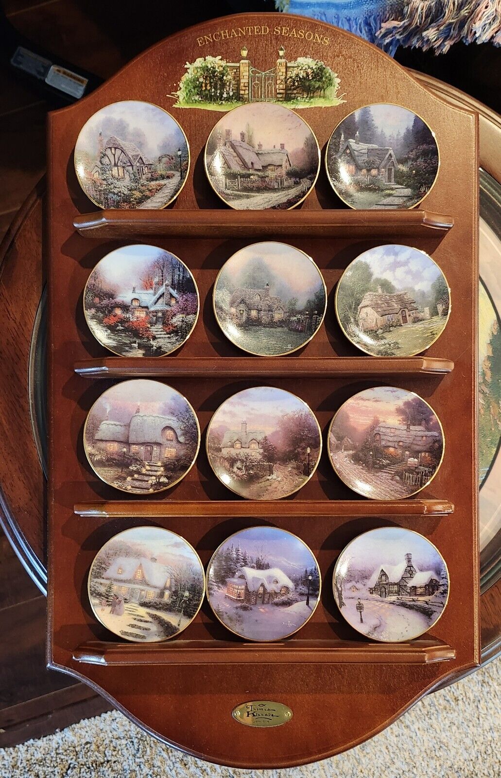 Thomas Kinkade Mini Plates Enchanted Seasons 12 piece set