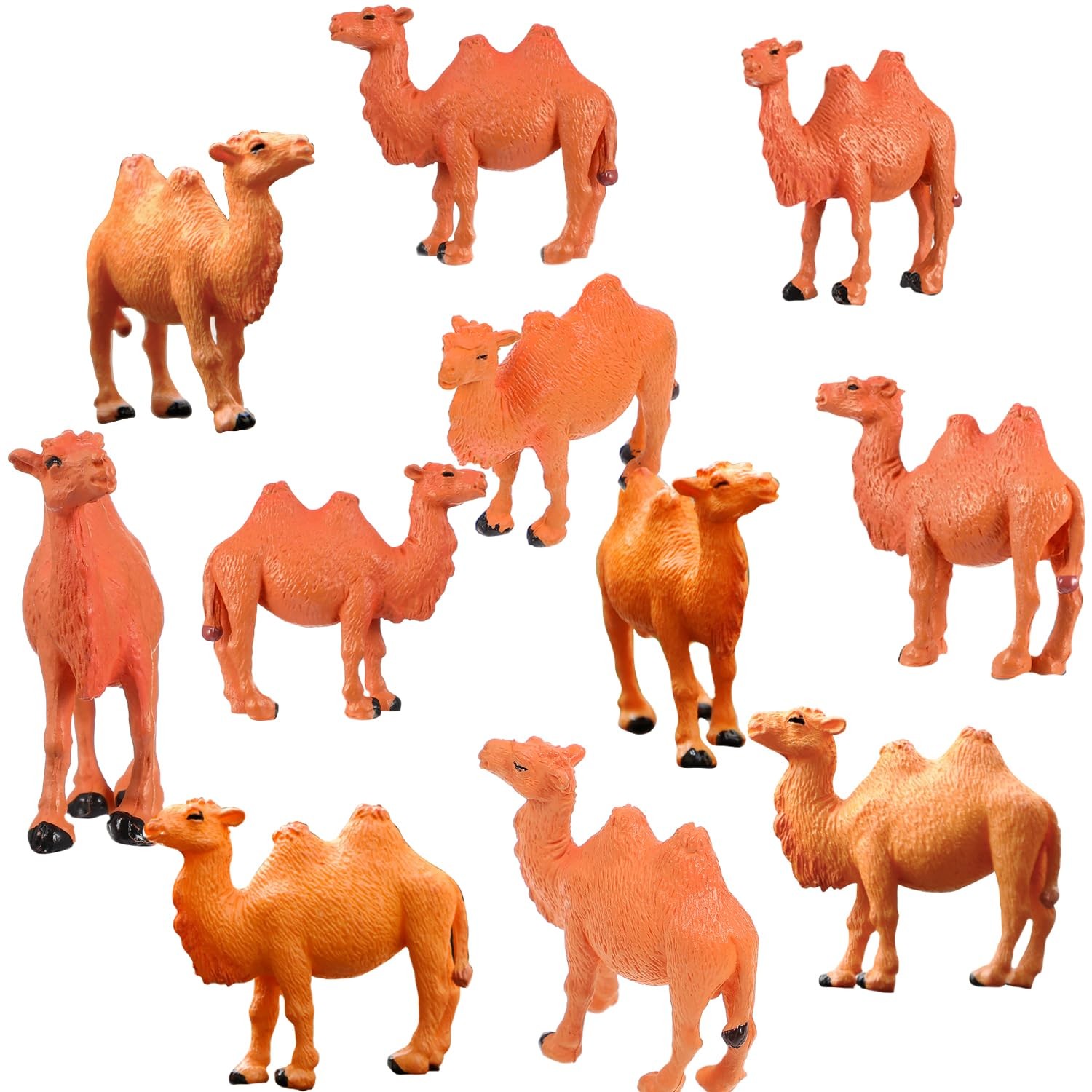 11Pcs Camel Collection: Hand Painted Camel Figurines - Miniature Animal Statu...