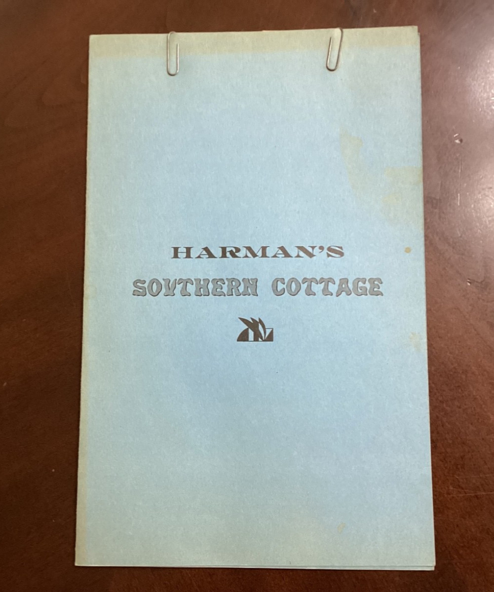 Vintage Menu Herman's Southern Cottage Restaurannt Springfield Missouri 1945/62