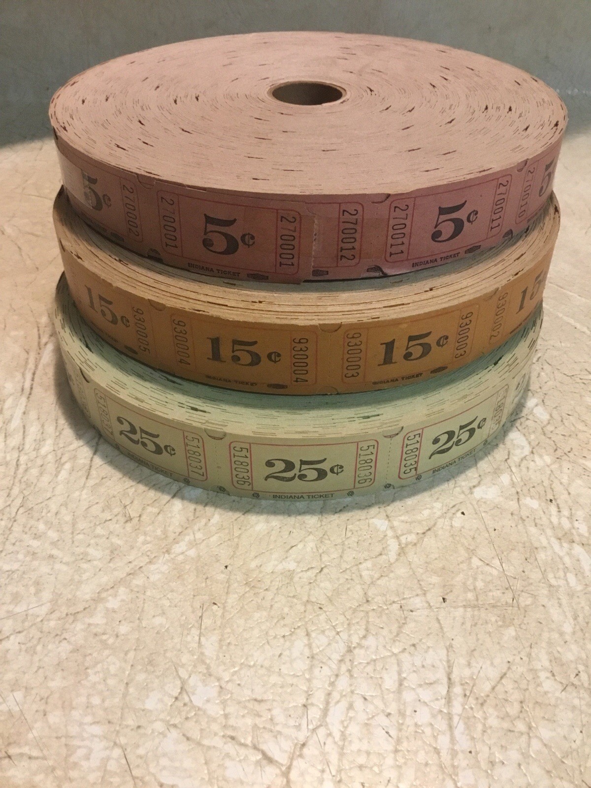 3 Vintage/antique amusement park ticket Roll 5 25 15 Cent Tickets New Lot Of 3 3 Vintage/antique amusement park ticket Roll 5 25 15 Cent Tickets New Lot Of 3