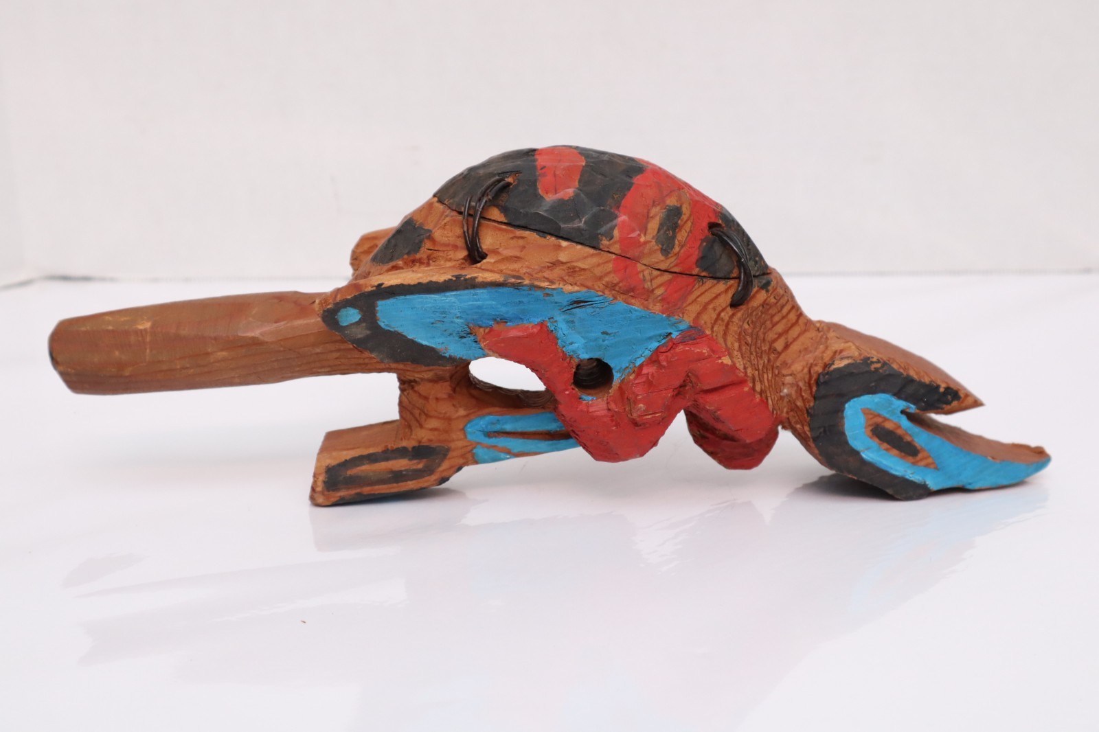 OLD Atq NORTHWEST COAST Tlingit RATTLE, CEREMONIAL Bird Effigy 13" Long Tribal OLD Atq NORTHWEST COAST Tlingit RATTLE, CEREMONIAL Bird Effigy 13" Long Tribal