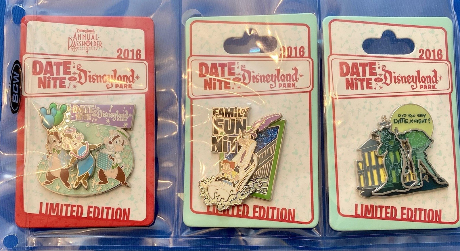 Lot Of 3 2016 Disneyland Date Nite Pins Limited Edition, NEW