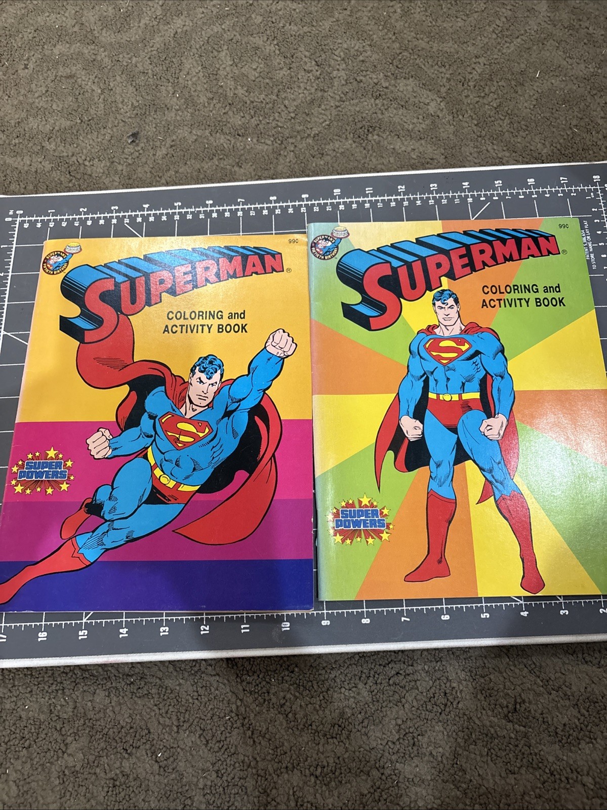 2 1987 SUPERMAN Fiftieth Birthday Unused Coloring Books