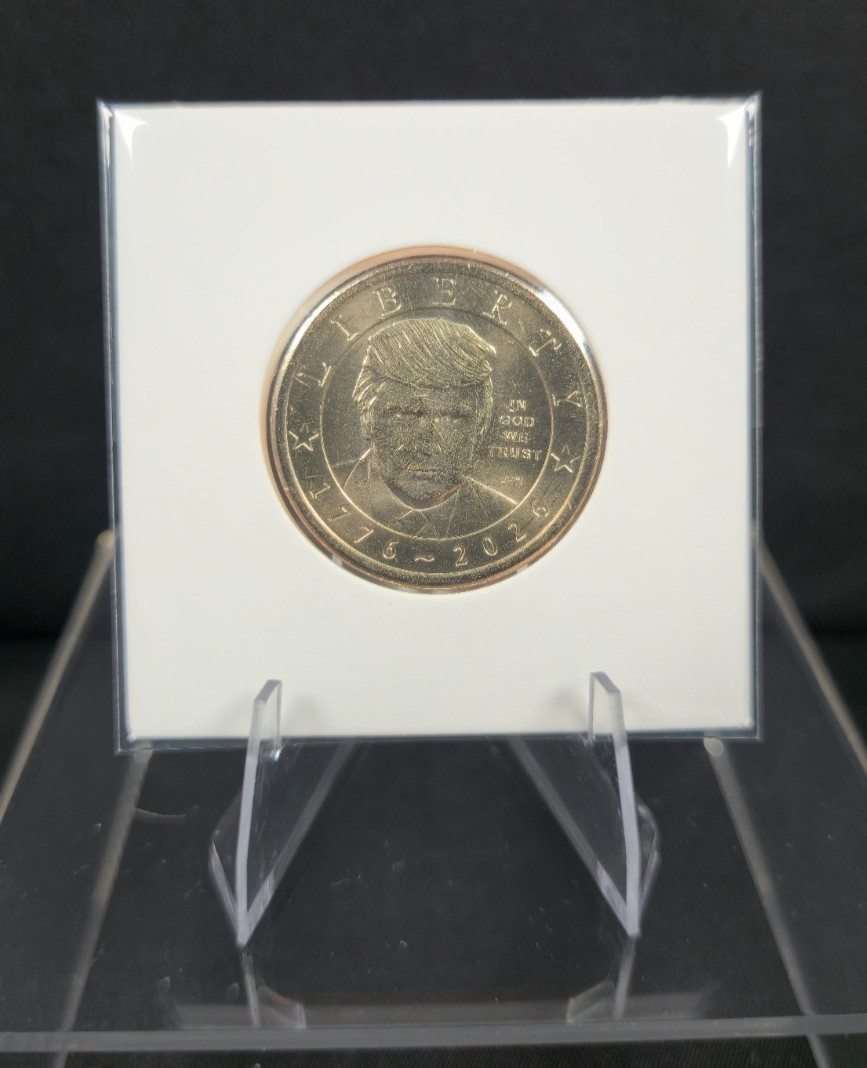 Lot of 9 2026 Donald Trump $1 Coins with Acrylic Display Stands Gift Set Lot of 9 2026 Donald Trump $1 Coins with Acrylic Display Stands Gift Set