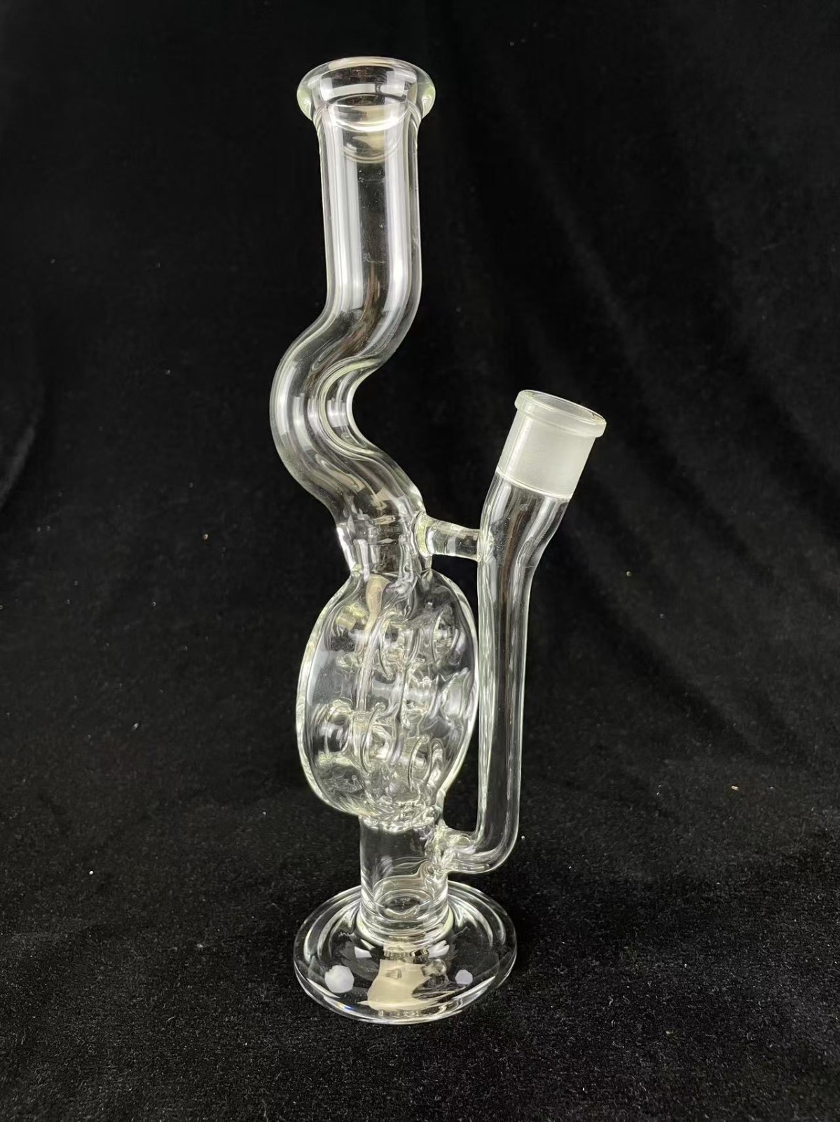 Glass hookah clear 12inch height 18mm female joint swiss 6 holes perk Glass hookah clear 12inch height 18mm female joint swiss 6 holes perk