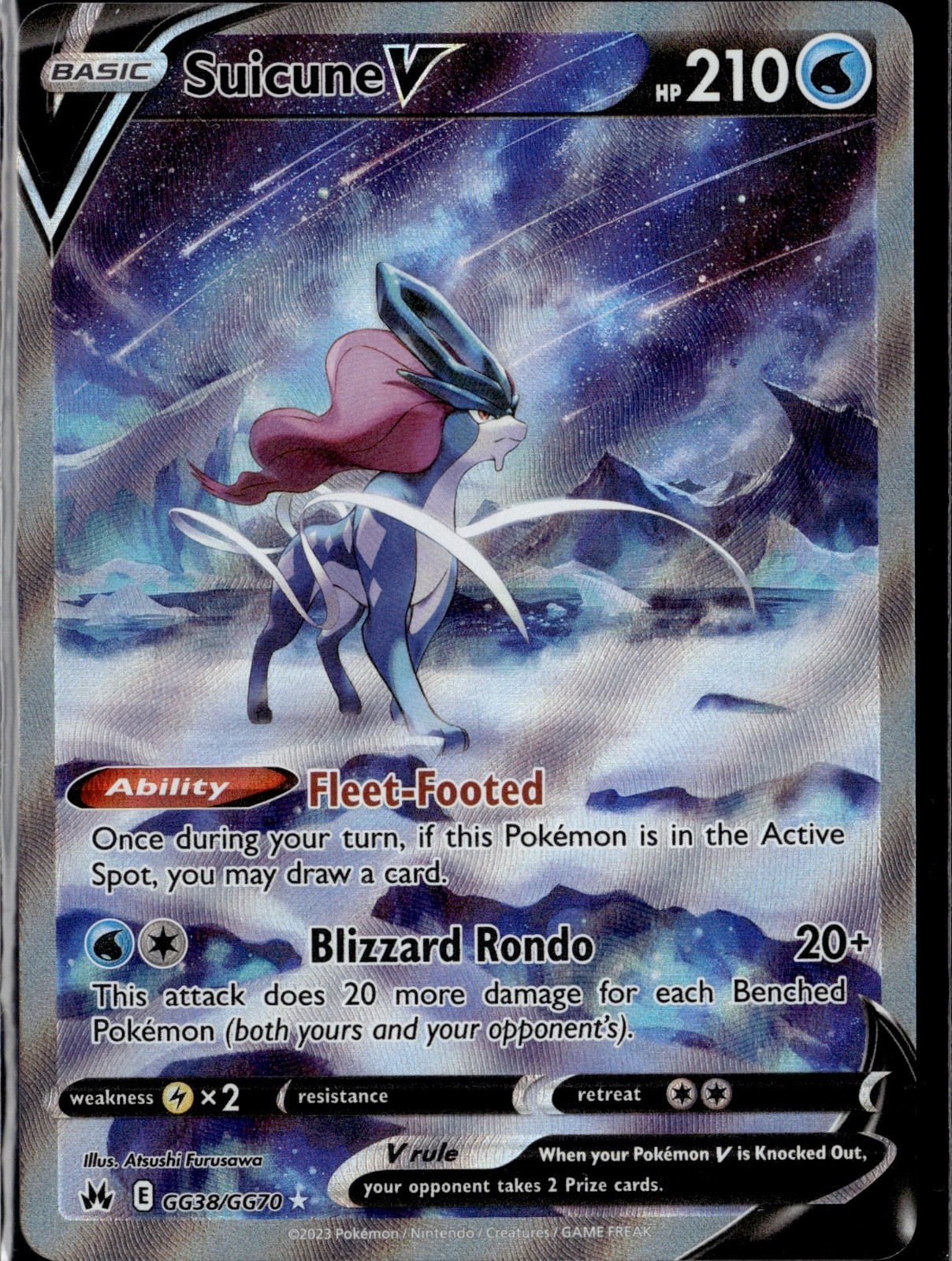 Suicune V Holo Ultra Rare SWSH: Crown Zenith: Galarian Gallery GG38/GG70 NM
