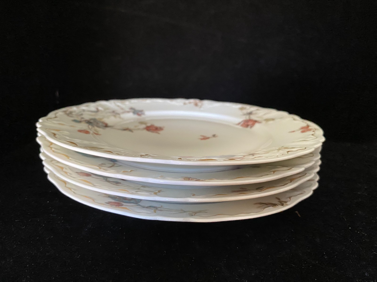 S/4 Antique Limoges Haviland 7.25" Luncheon Plates Floral Gold Trim circa 1890 S/4 Antique Limoges Haviland 7.25" Luncheon Plates Floral Gold Trim circa 1890