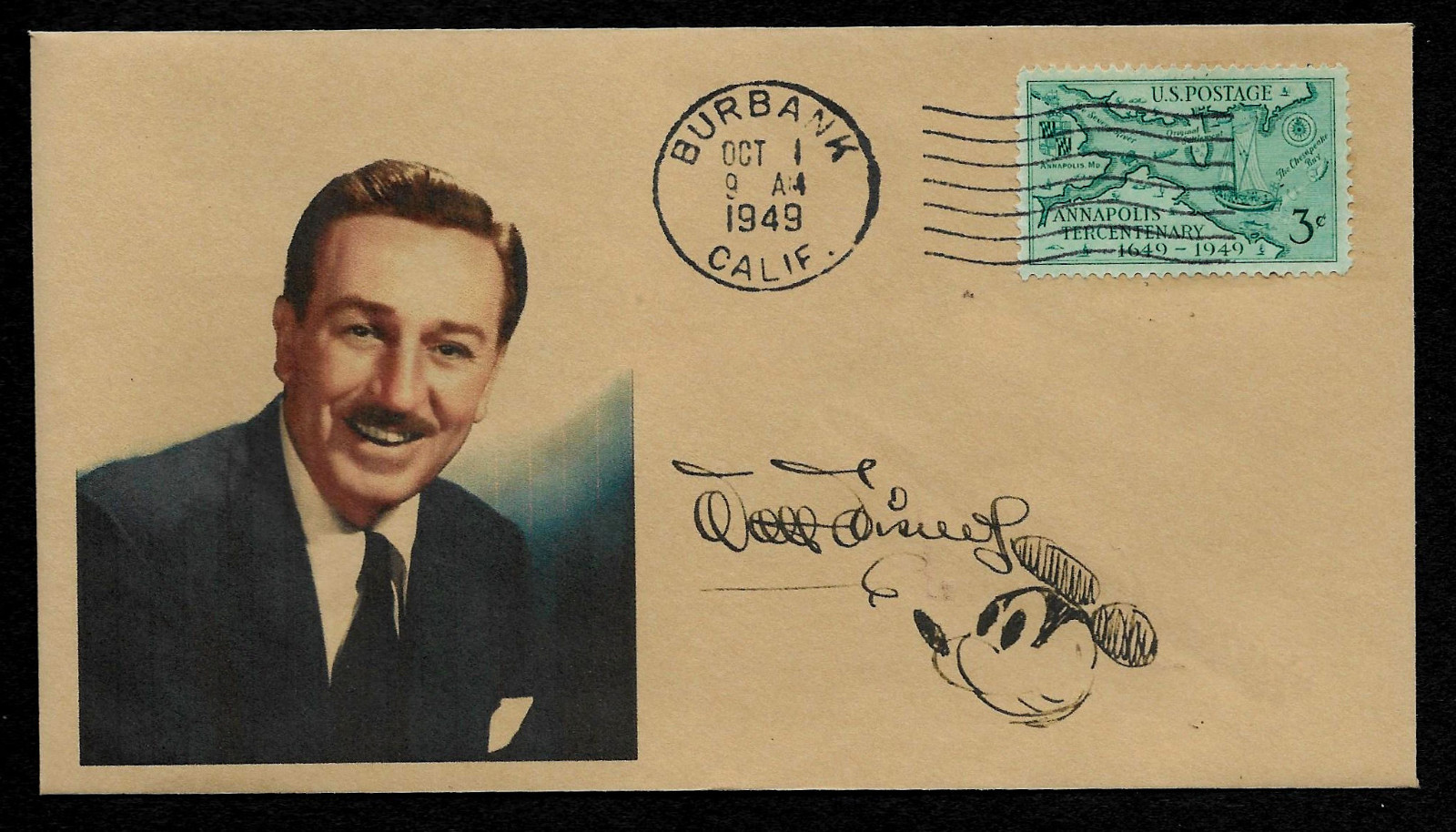 Walt Disney collector's envelope w original period stamp 66 years old *OP662 Walt Disney collector's envelope w original period stamp 66 years old *OP662