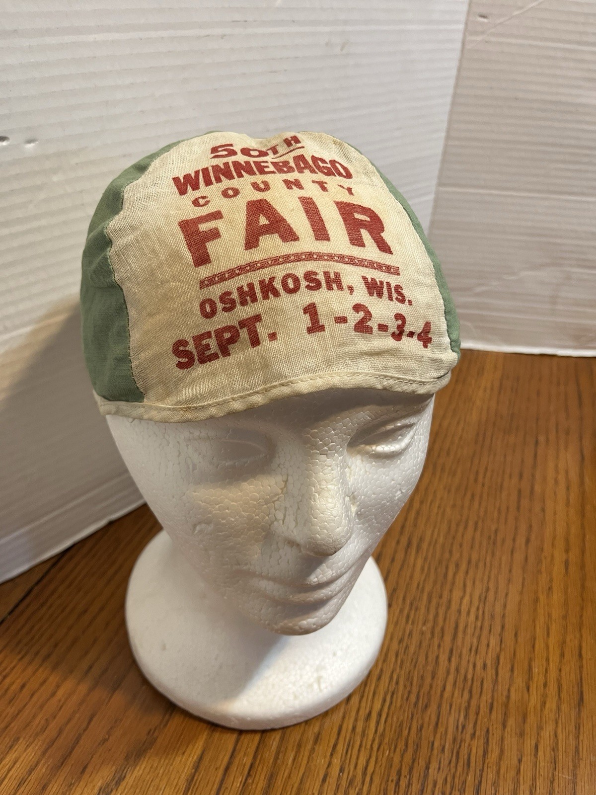 Antique Rare 1904 50th Winnebago County Fair Oshkosh,Wisconsin Beanie Cap