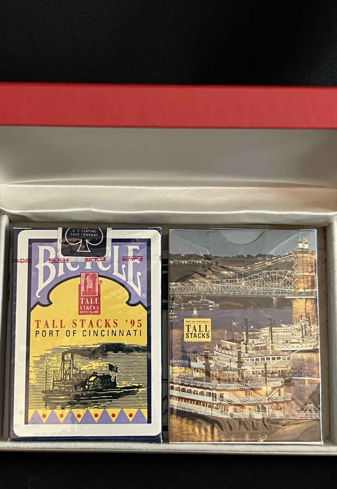 Vintage Bicycle Tall Stacks '95 Playing Cards Decks Port of Cincinnati Sealed