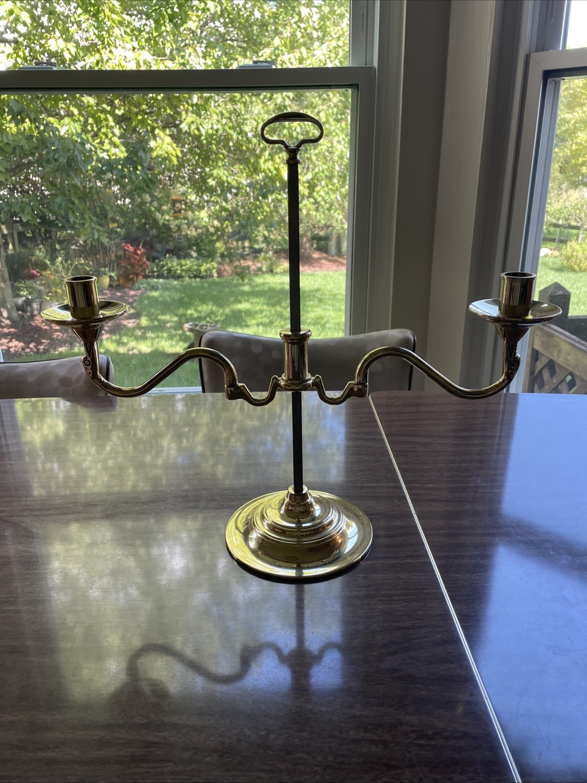 Vintage Baldwin 2 Arm Brass Adjustable Candlestick Candelabra Candle Holder Vintage Baldwin 2 Arm Brass Adjustable Candlestick Candelabra Candle Holder