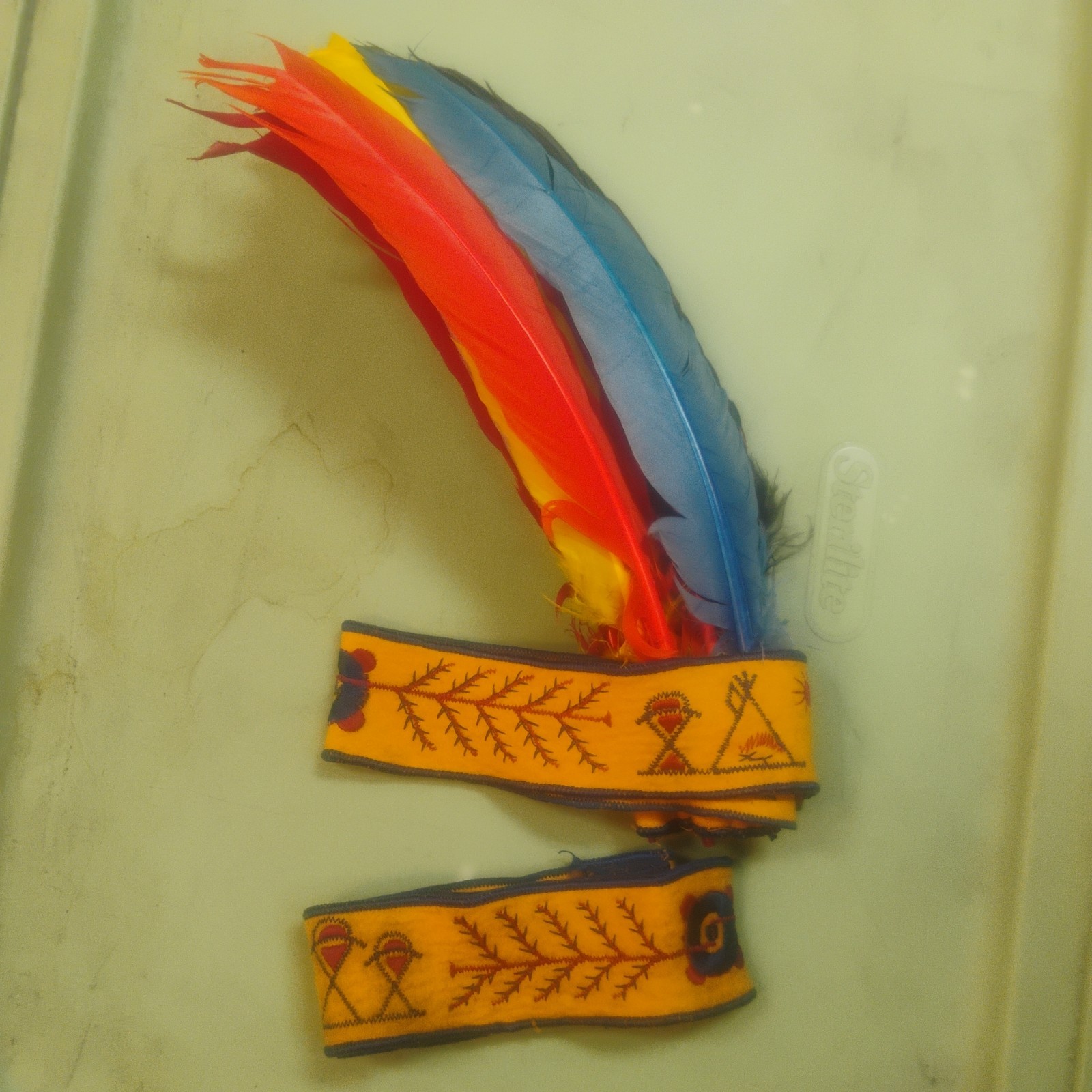 ORIGINAL VTG 1960's 'FATHER-SON' YMCA "INDIAN GUIDES" Headband w/ FEATHERS Lot~ ORIGINAL VTG 1960's 'FATHER-SON' YMCA "INDIAN GUIDES" Headband w/ FEATHERS Lot~