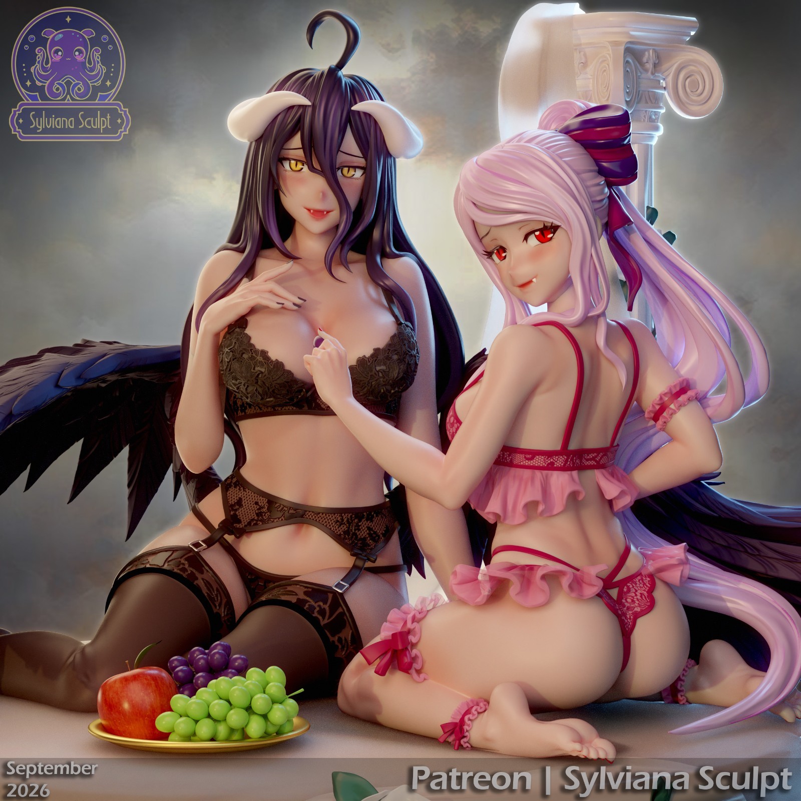 1:6 Albedo & Shalltear Overlord Fan Art UNPAINTED Resin Garage Kit Diorama 1:6 Albedo & Shalltear Overlord Fan Art UNPAINTED Resin Garage Kit Diorama