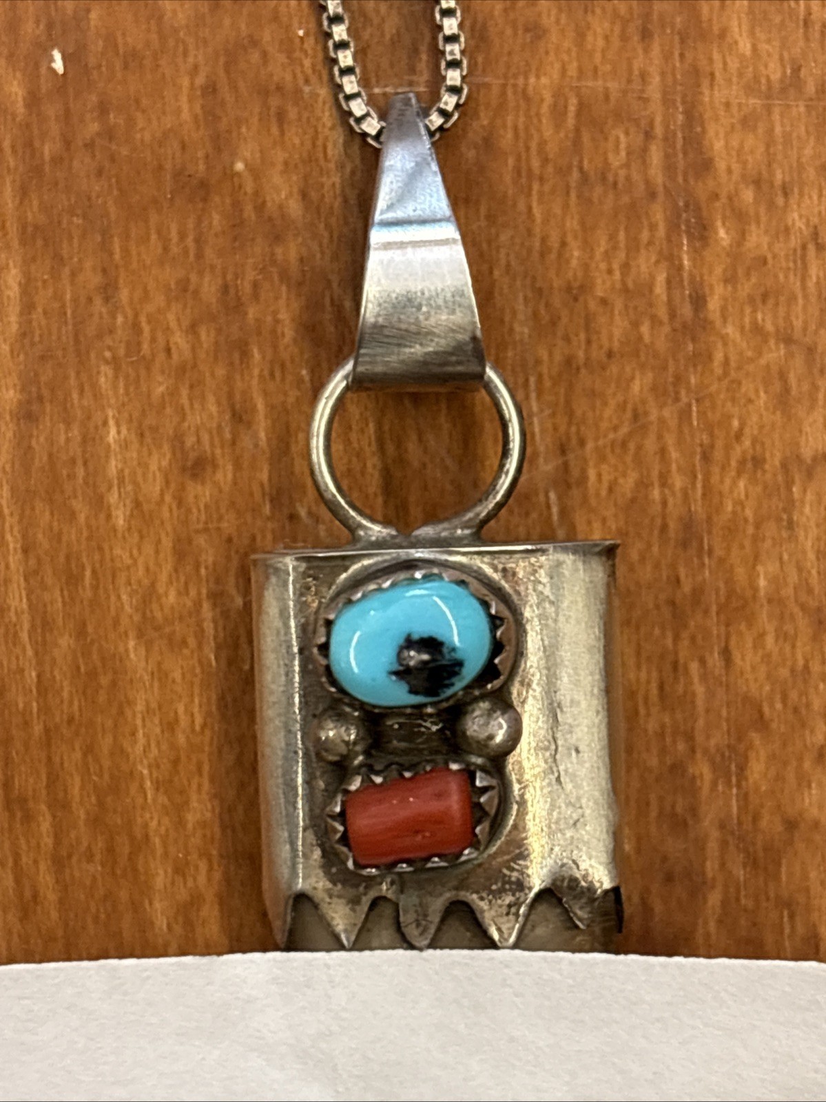 Vintage Native American Turquoise Necklace Sterling Silver Navajo OLD PAWN Vintage Native American Turquoise Necklace Sterling Silver Navajo OLD PAWN
