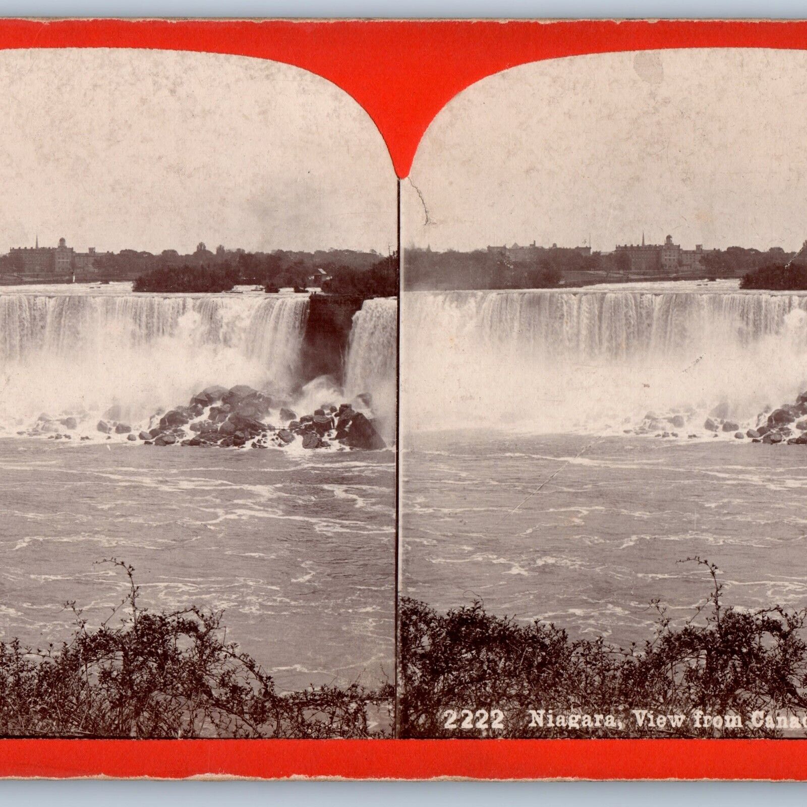 c1870s Niagara Falls from Canada Side Real Photo Sharp Stereoview C.H Graves V40