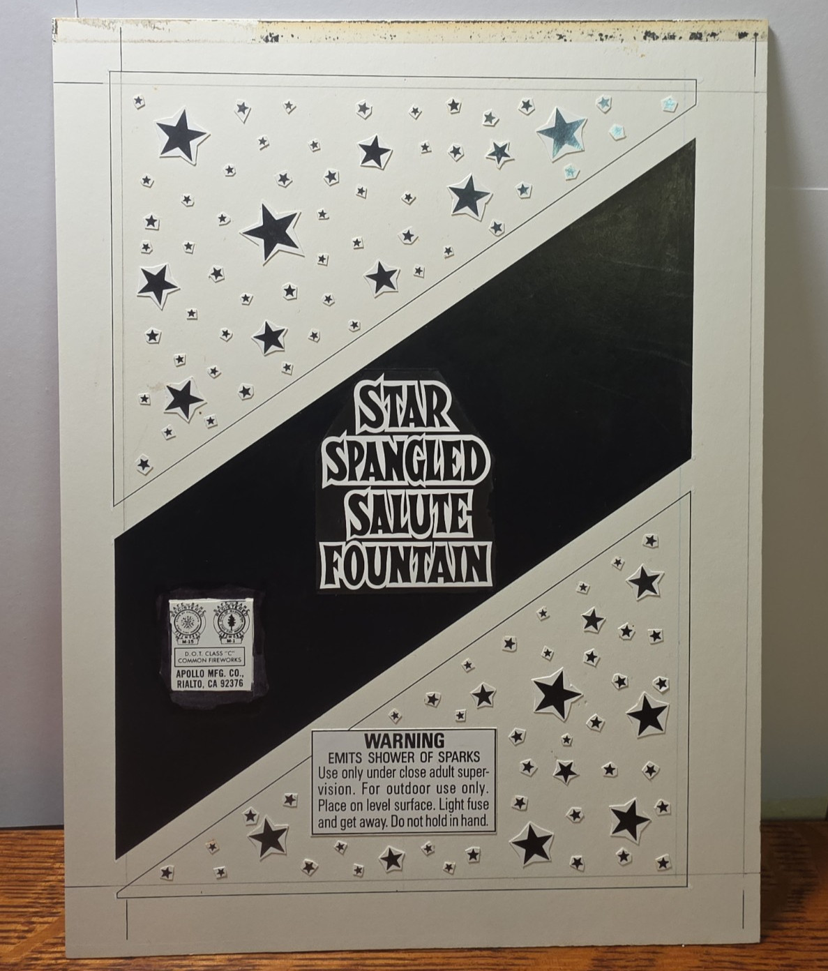 ORG Red Devil Apollo Fireworks Star Spangled Fountain Label Wrapper Artwork JRR3