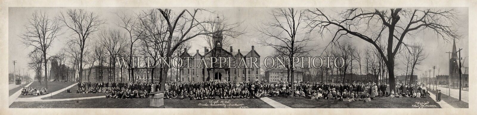 1912 Drake University Chapel Vintage Panoramic Photograph 7\