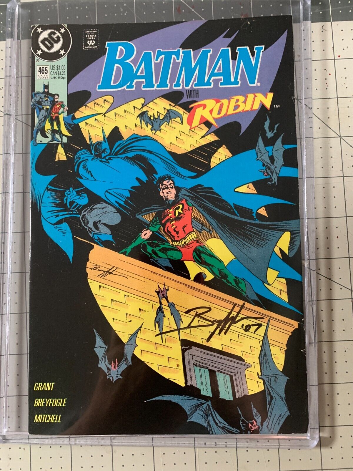 BATMAN #465 DC '91 Iconic Batman and Tim Drake Robin Cover Norm Breyfogle Signed