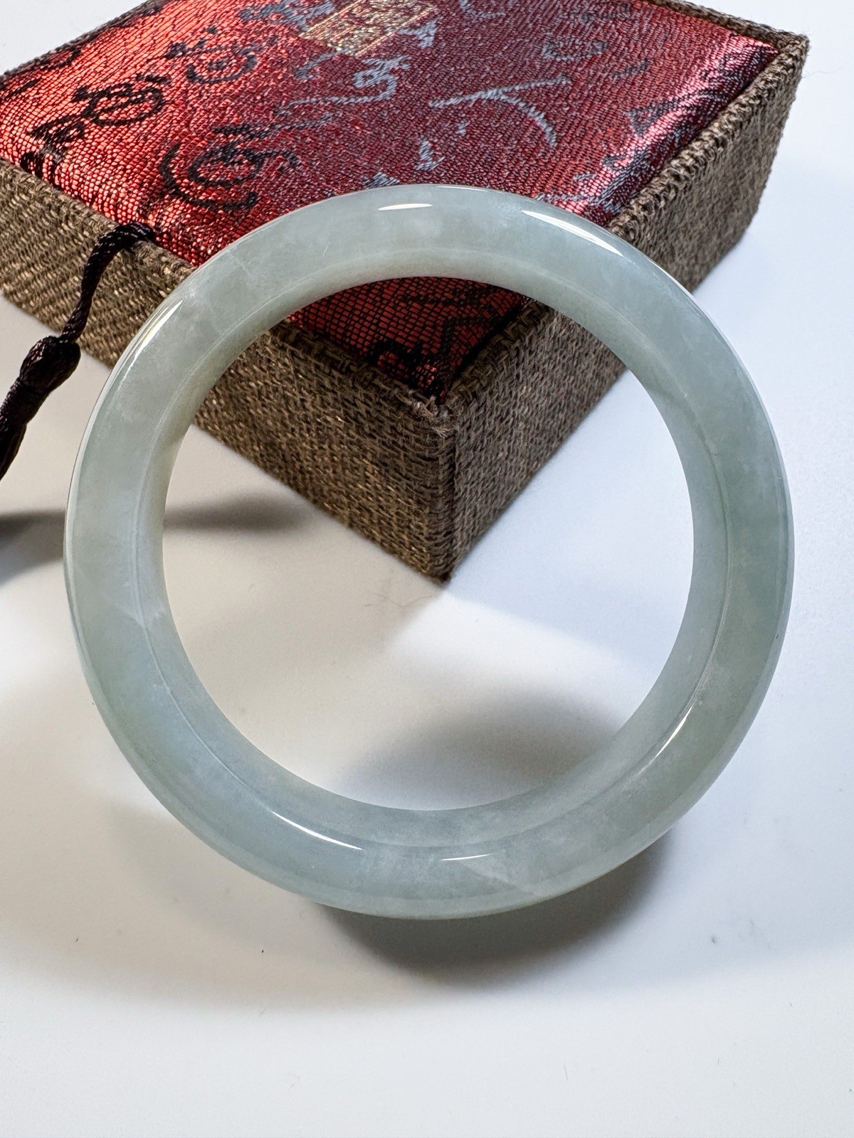 Green Jadeite Jade Bangle. Translucent. Grade A Untreated Natural. 60mm Phi Thuý Green Jadeite Jade Bangle. Translucent. Grade A Untreated Natural. 60mm Phi Thuý