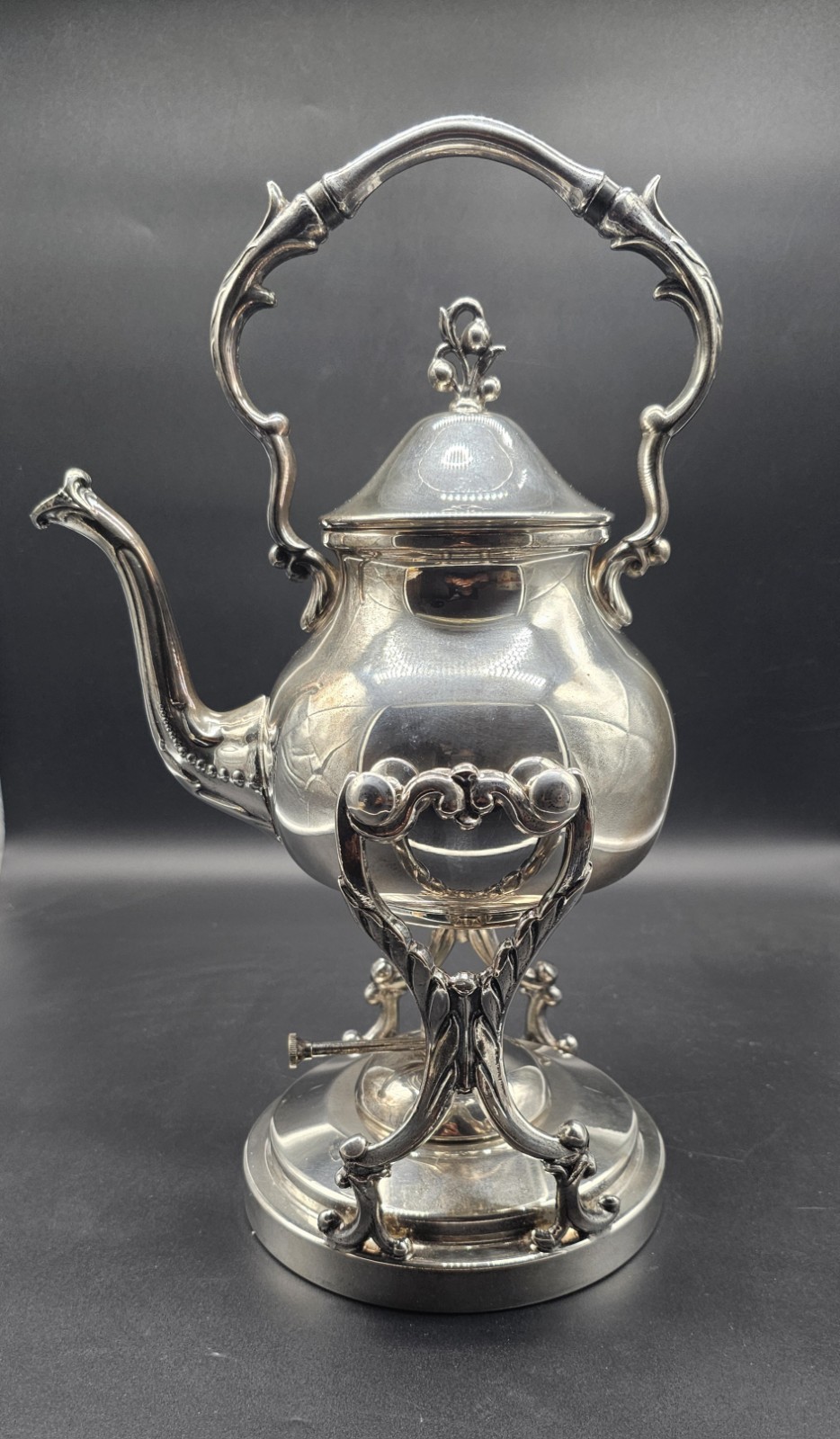 Vintage Birmingham Silver Co. Silver-Plated TILTING TEA POT SET Vintage Birmingham Silver Co. Silver-Plated TILTING TEA POT SET
