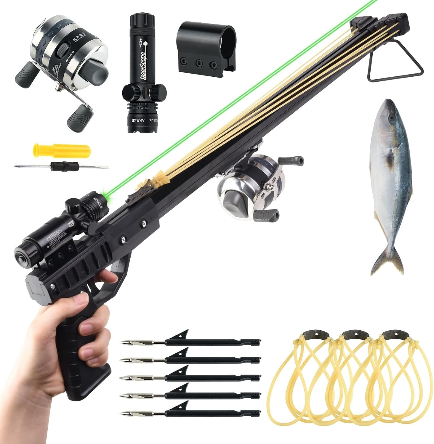 Fishing Slingshot, Professional Pole Shooting Catapult for Adults,with Metal Fishing Slingshot, Professional Pole Shooting Catapult for Adults,with Metal