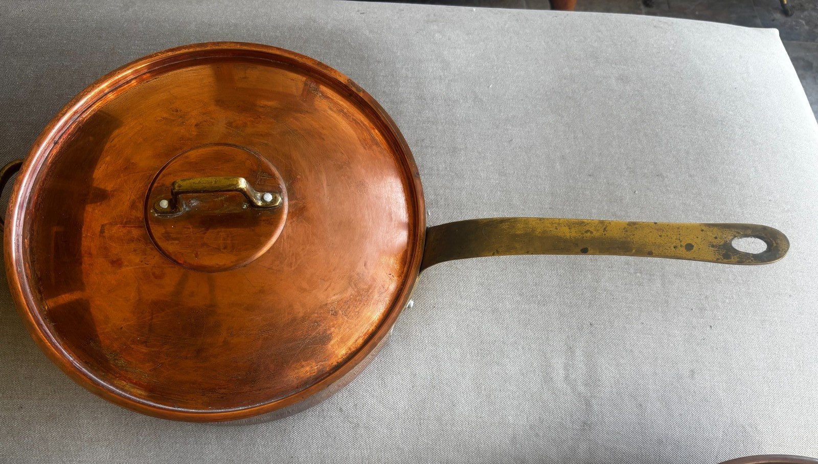 Vintage Large 12" Copper Frypan w/lid Vintage Large 12" Copper Frypan w/lid