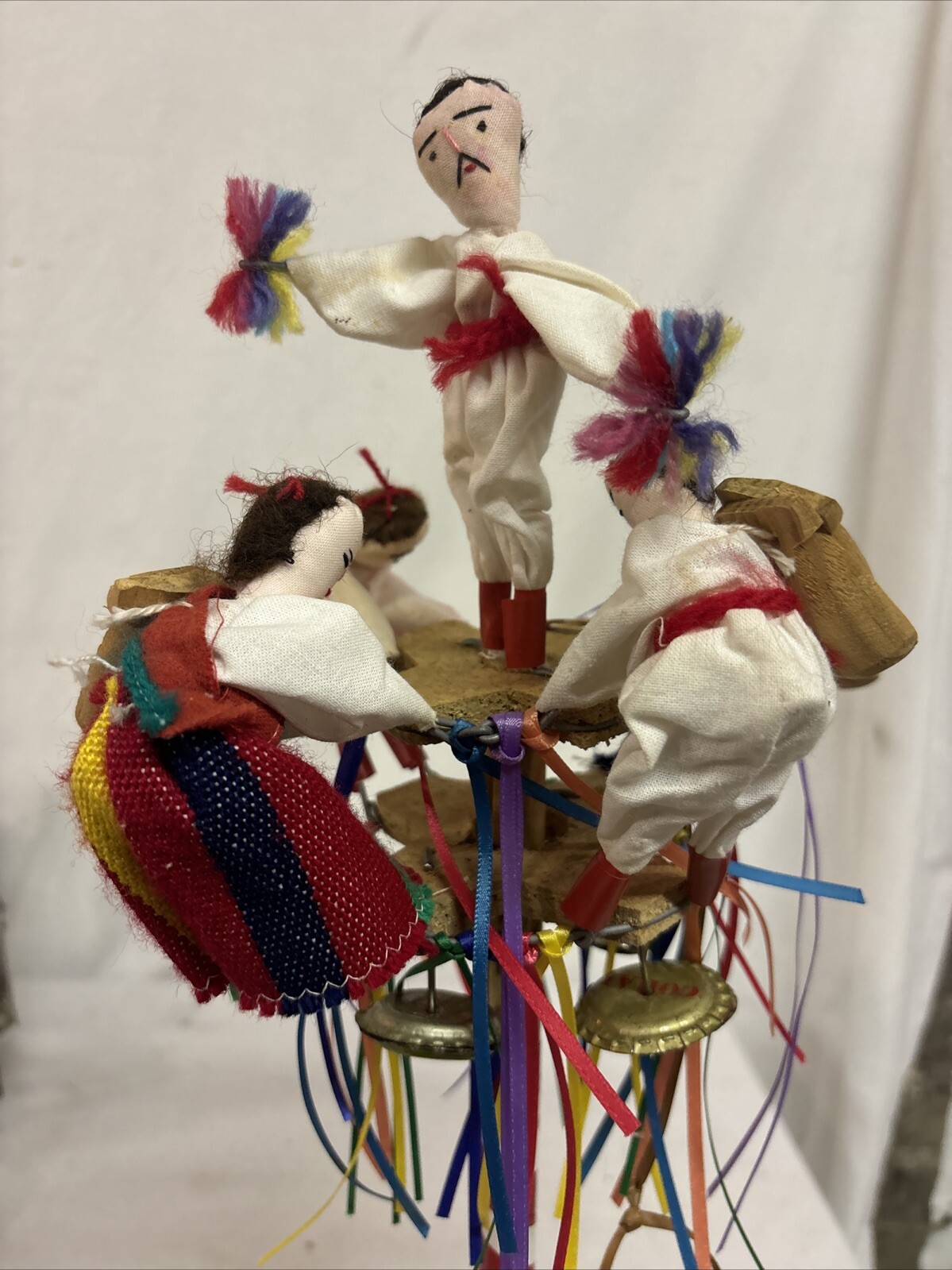 Vintage folk art childs toy tribal dancing people music 19” H Vintage folk art childs toy tribal dancing people music 19” H