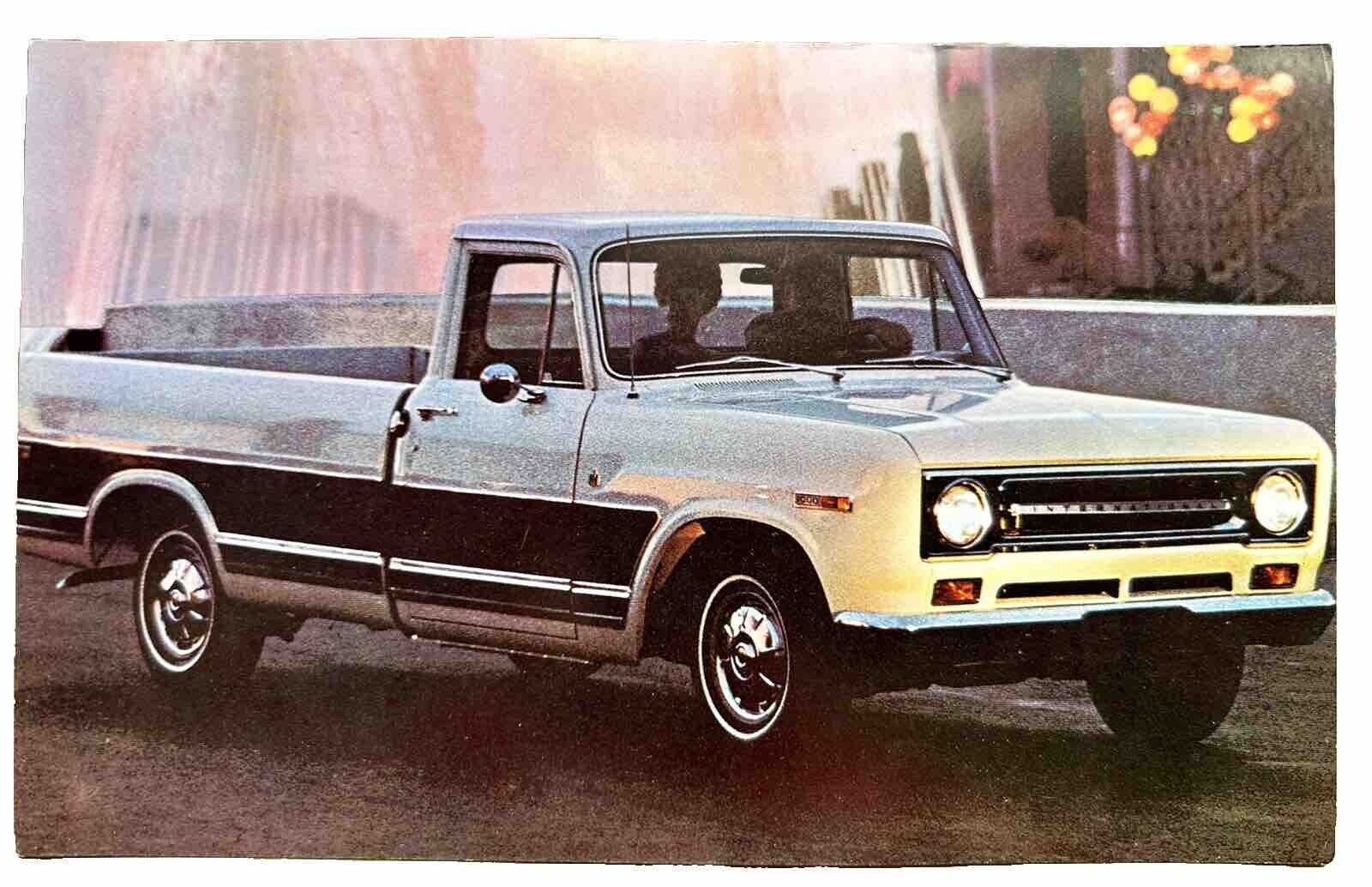 The Custom International Pickup Truck 1970 Promotional postcard.  Vintage