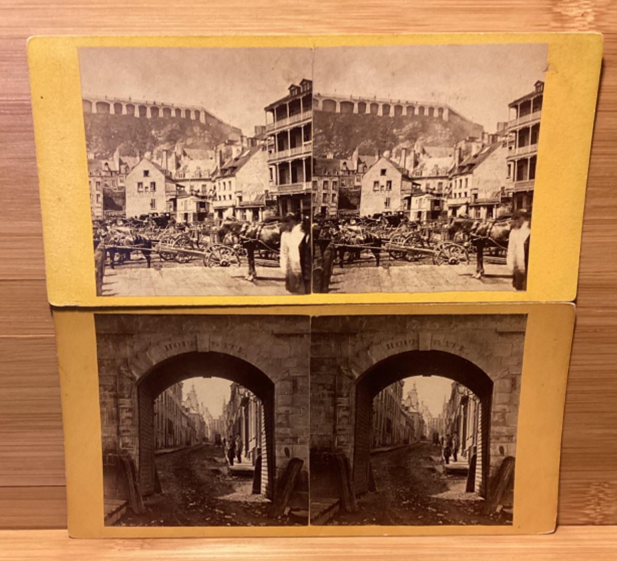 C. 1870s 2 RARE Quebec City Stereoviews - Saint-Famille St. & Dufferin Terrace C. 1870s 2 RARE Quebec City Stereoviews - Saint-Famille St. & Dufferin Terrace