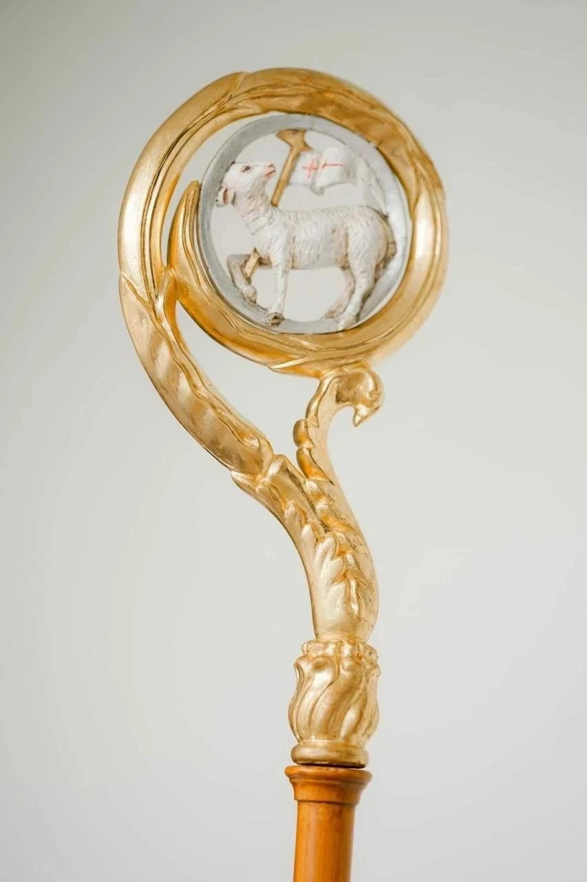 Wood CROZIER Polish Staff Crosier Bishop Quality Craftsmanship, 72" Christmas U