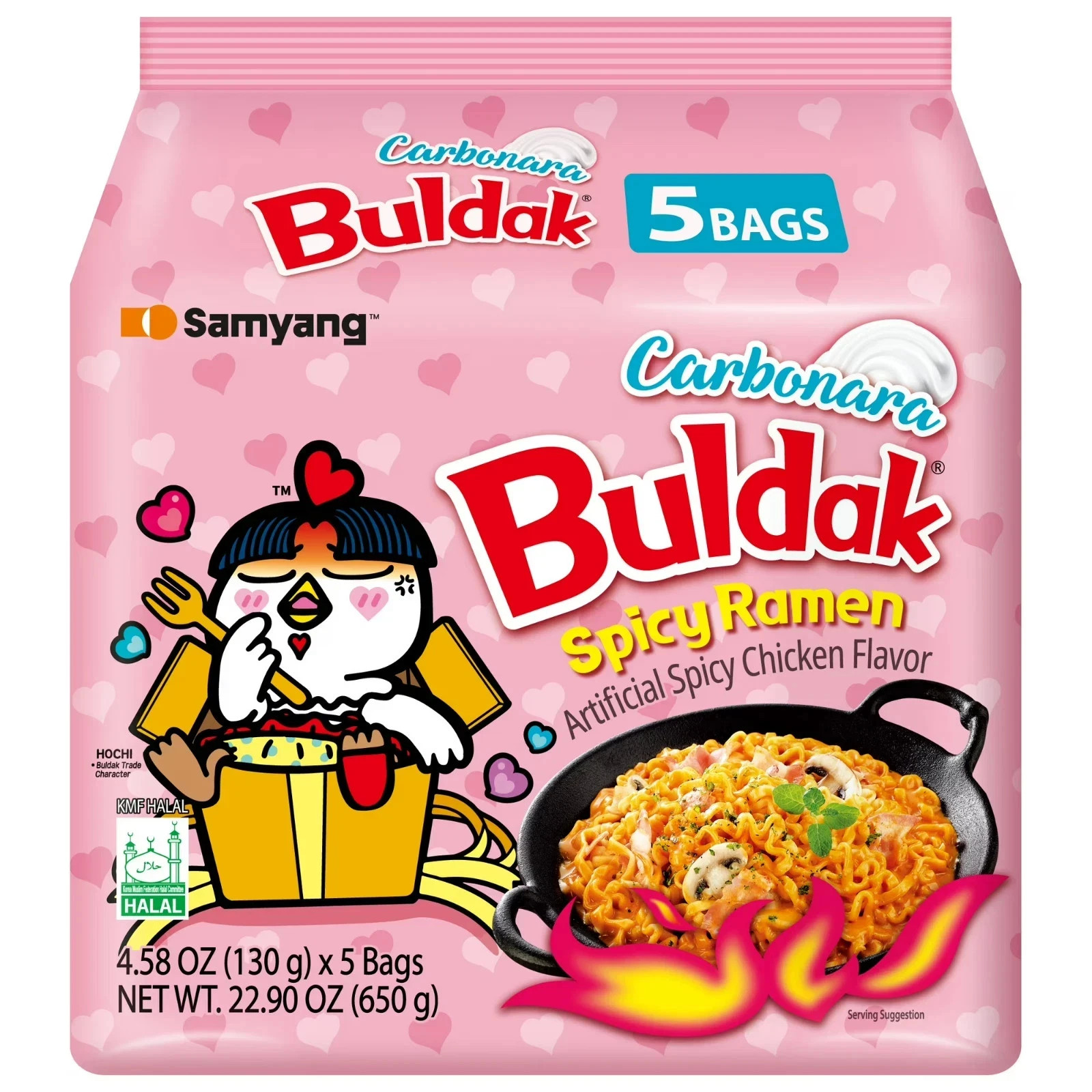 Samyang Spicy Chicken Noodle Carbonara Flavor Ramen, 4.58 oz, 5 Pack New Samyang Spicy Chicken Noodle Carbonara Flavor Ramen, 4.58 oz, 5 Pack New