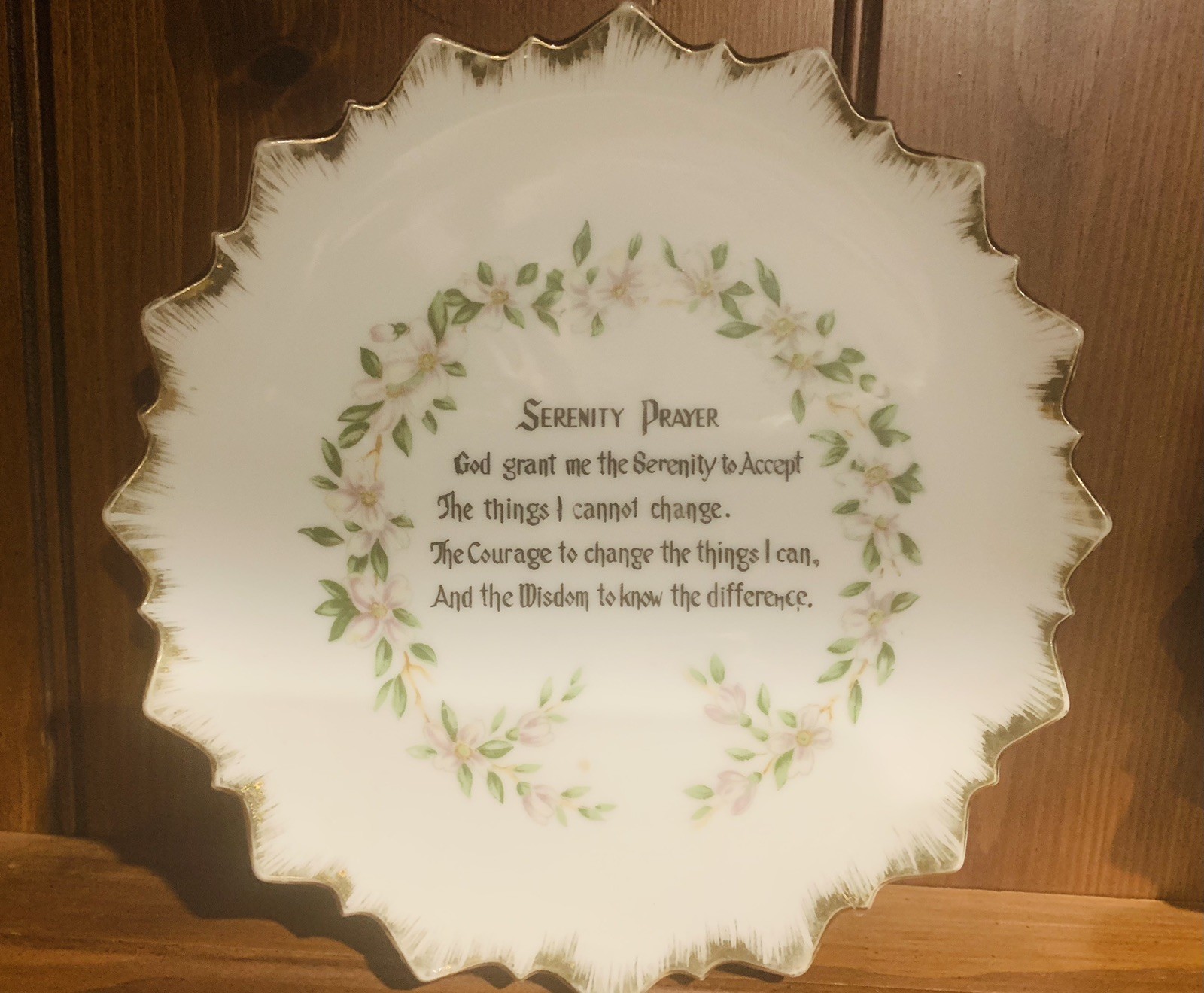 VTG Serenity Prayer Decorative Porcelain Plate Wall Plaque Gift 7.25" VTG Serenity Prayer Decorative Porcelain Plate Wall Plaque Gift 7.25"