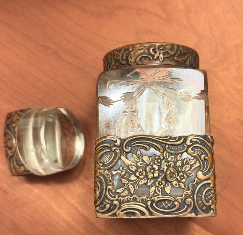 Antique 800 Silver & Cut Crystal Inkwell w/ Stopper c1890–1910 European Antique 800 Silver & Cut Crystal Inkwell w/ Stopper c1890–1910 European