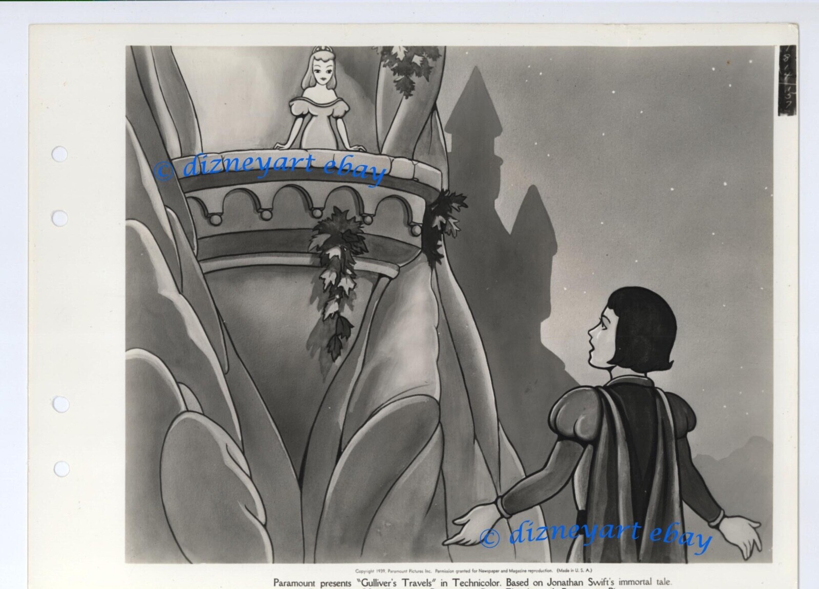 GULLIVER'S TRAVELS - ORIGINAL 1939 KEY Theatre Still LOBBY CARD - MAX FLEISCHER
