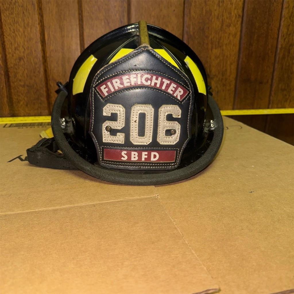 Bullard Firedome Freedom Traditional Firefighter Helmet Black South Bend FD Bullard Firedome Freedom Traditional Firefighter Helmet Black South Bend FD