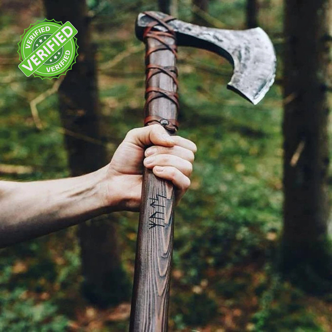 Handmade Viking Axe Hand Forged Carbon Steel Battle Axe Wooden Handle Norse axe Handmade Viking Axe Hand Forged Carbon Steel Battle Axe Wooden Handle Norse axe