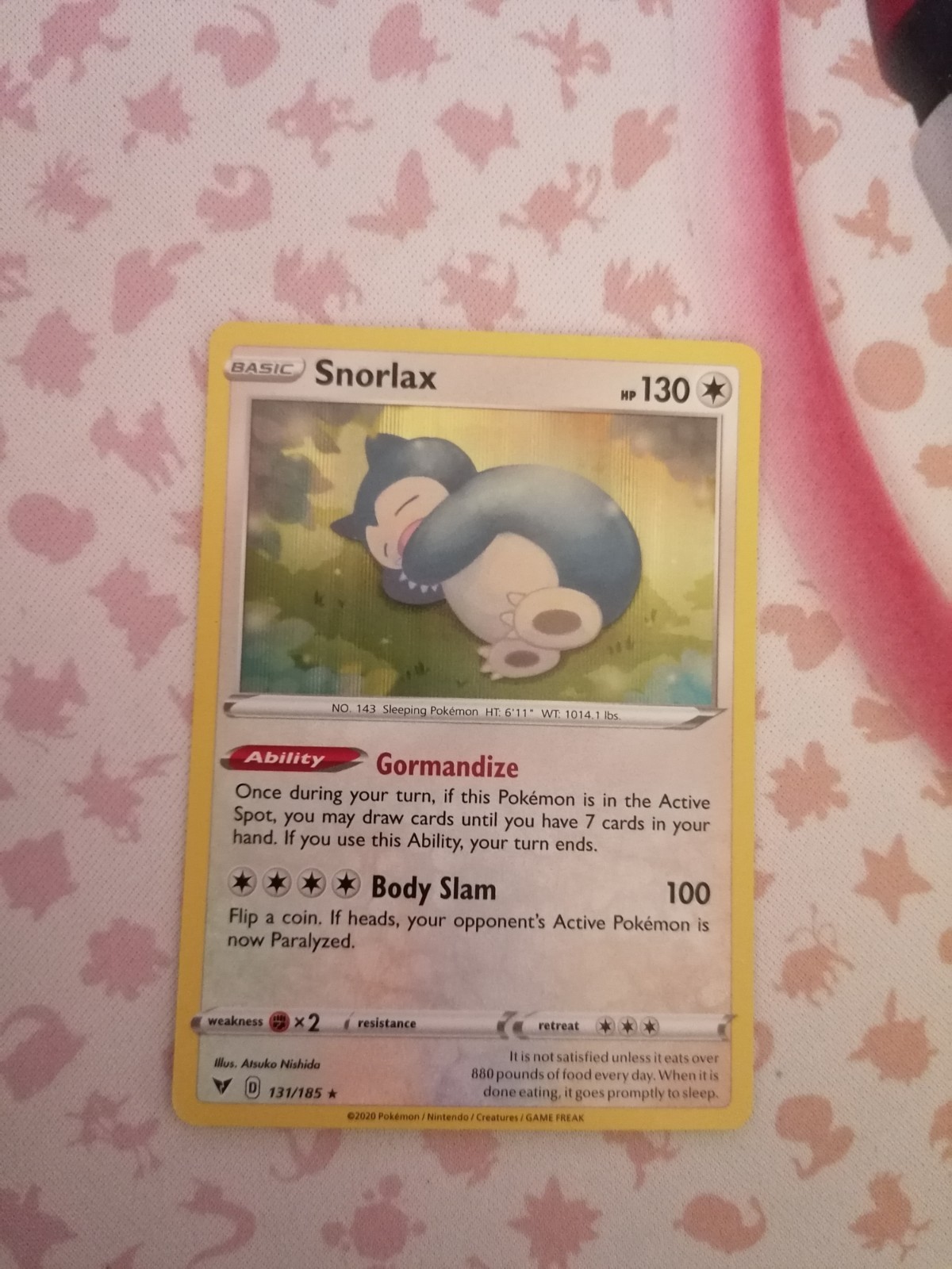 Pokemon Relaxo Snorlax 131/185 Holo Card English NM Genuine Pokemon Relaxo Snorlax 131/185 Holo Card English NM Genuine
