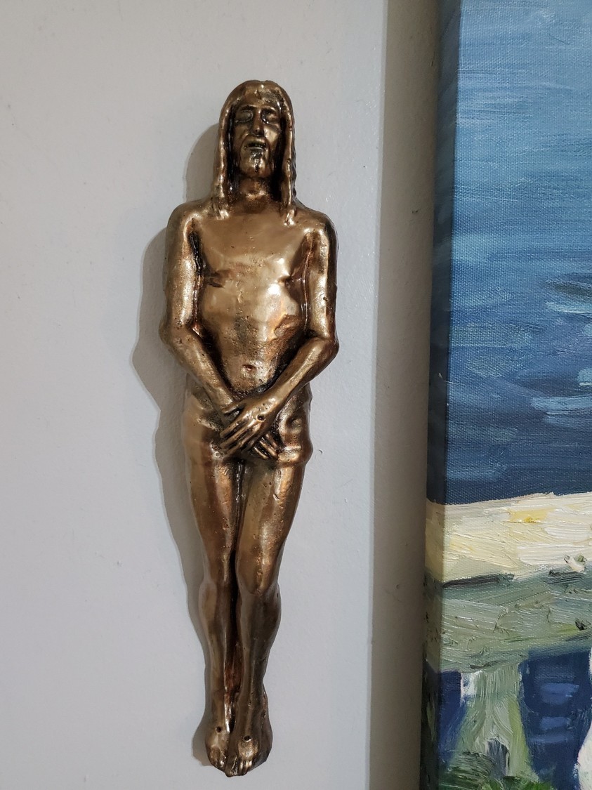 Shroud of Turin sculpture with Reliquary Stone From Tomb of Jesus Holy Sepulchre Shroud of Turin sculpture with Reliquary Stone From Tomb of Jesus Holy Sepulchre