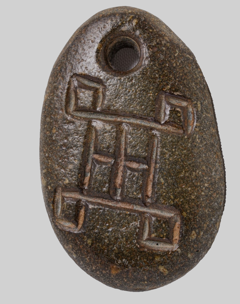 Genuine Ancient Celtic Carved Engraved Geometric Grid Stone Pendant Amulet COA Genuine Ancient Celtic Carved Engraved Geometric Grid Stone Pendant Amulet COA