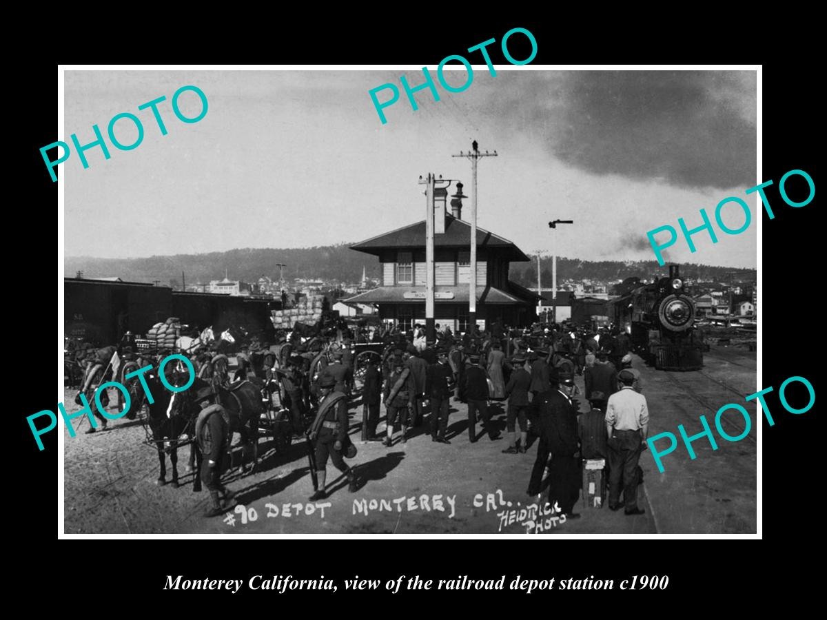 Monterey California The Railroad Depot Station 1900 Large Historic Old Photo Monterey California The Railroad Depot Station 1900 Large Historic Old Photo