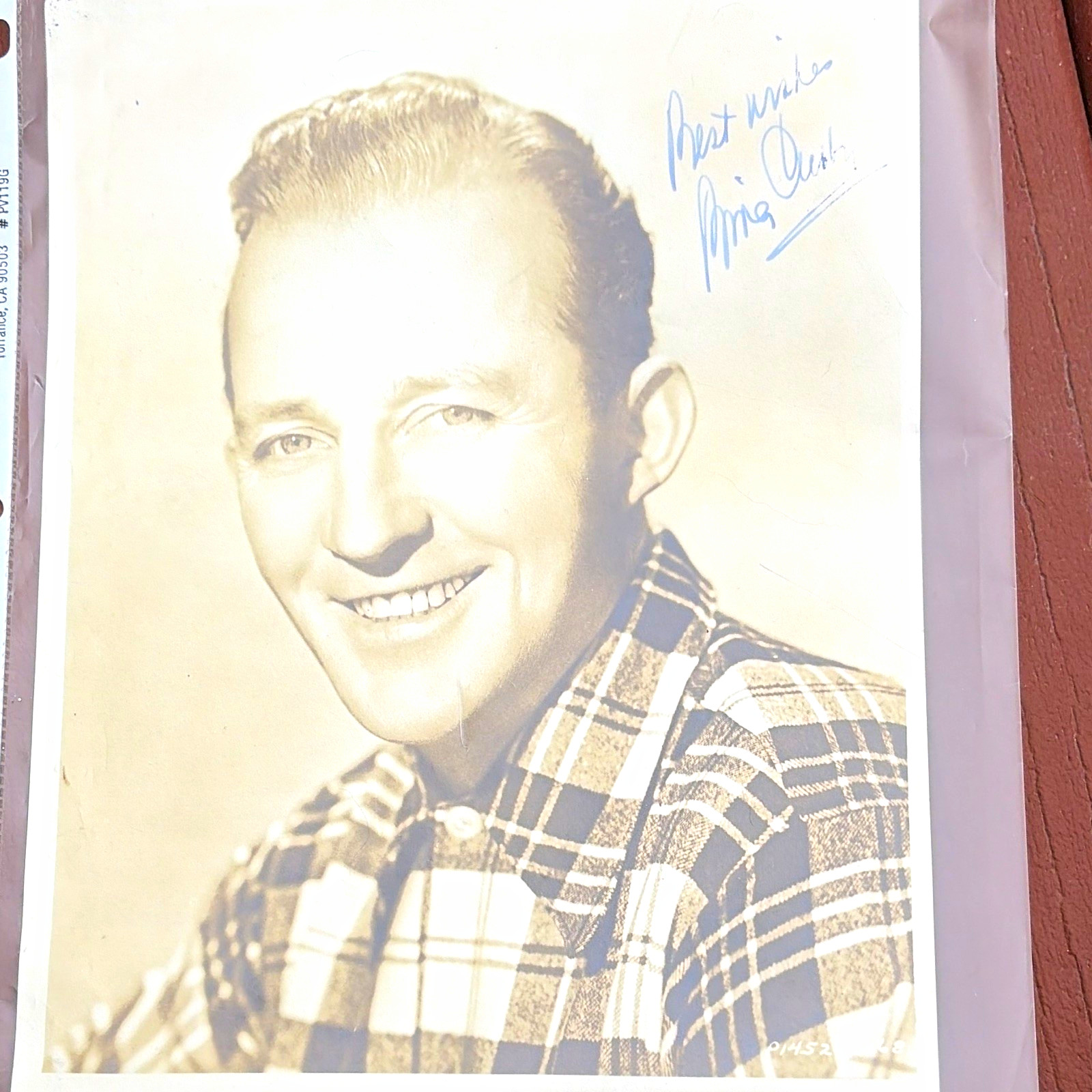 Bing Crosby Signed Original Photo Autograph in 1968 Bing Crosby Signed Original Photo Autograph in 1968